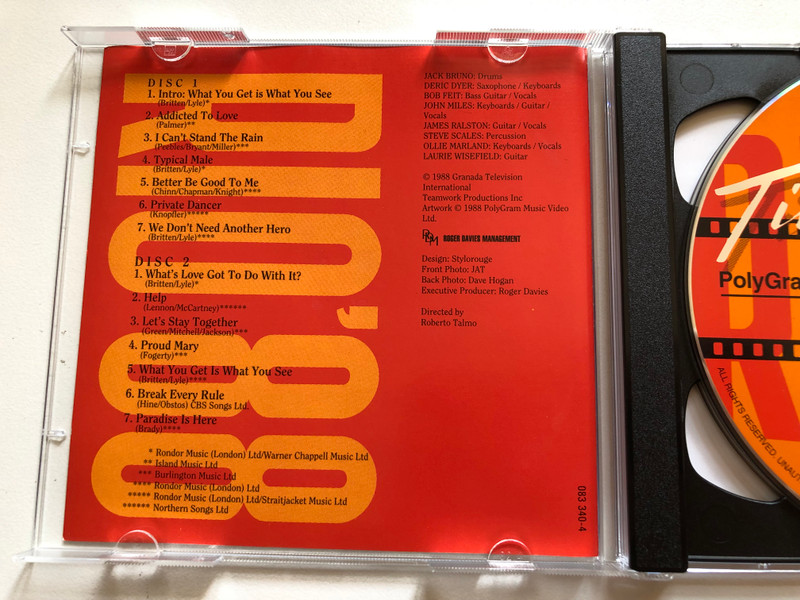 Tina Turner – Rio'88 (Live In Concert / Rio De Janeiro) / Polygram Video 2x Audio CD, PAL 1988 / 083 340-4 / Digital Video on CD