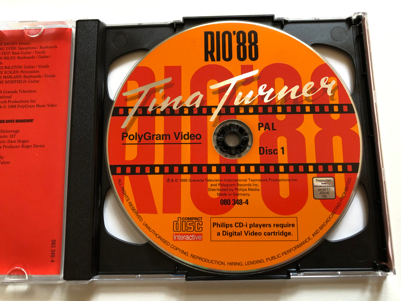 Tina Turner – Rio'88 (Live In Concert / Rio De Janeiro) / Polygram Video 2x Audio CD, PAL 1988 / 083 340-4
