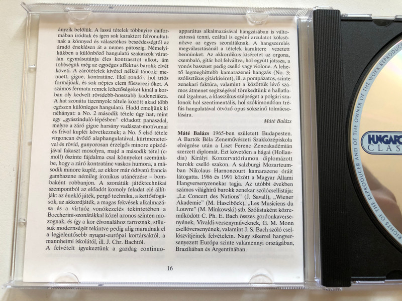 Siprutini: Six Solos for Violoncello with a Thorough Bass Op. 7 - Balazs Mate (baroque cello), Miklos Spanyi (harpsichord, ogan), Istvan Gyori (guitar), Lucia Krommer (baroque cello) / Hungaroton Classic Audio CD 2004 Stereo / HCD 32242 (5991813224224)