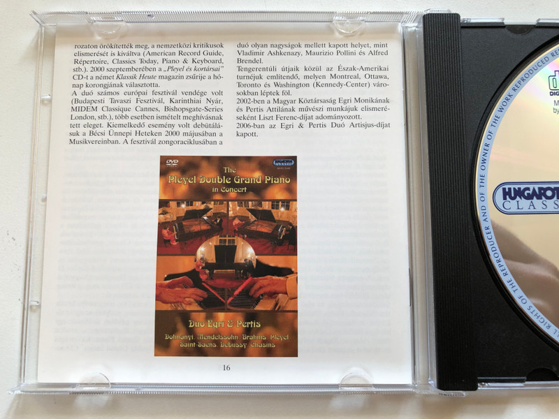 Scenes de bal and other duo works by Massenet & Franck - Duo Egri & Pertis on the Pleyel Double Grand Piano / Hungaroton Classic Audio CD 2007 Stereo / HCD 32444