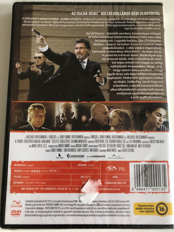SZÜLETETT GENGSZTEREK  STAND UP GUYS  AL PACINO, CHRISTOPHER WALKEN, ALAN ARKIN  SZENVEDÉLY, BARÁTSÁG, BOSSZÓ... ... ÉS AZ UTOLSÓ NAGY DOBÁS  ads  DVD Video (5996471000135)