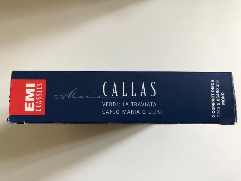 Verdi: La Traviata [Live 1955 Recording] - Maria Callas, Giuseppe di Stefano, Ettore Bastianini, Orchestra E Coro Del Teatro Alla Scala, Carlo Maria Giulini / EMI Classics 2x Audio CD, Box Set, Mono 1997 / 7243 5 66450 2 8