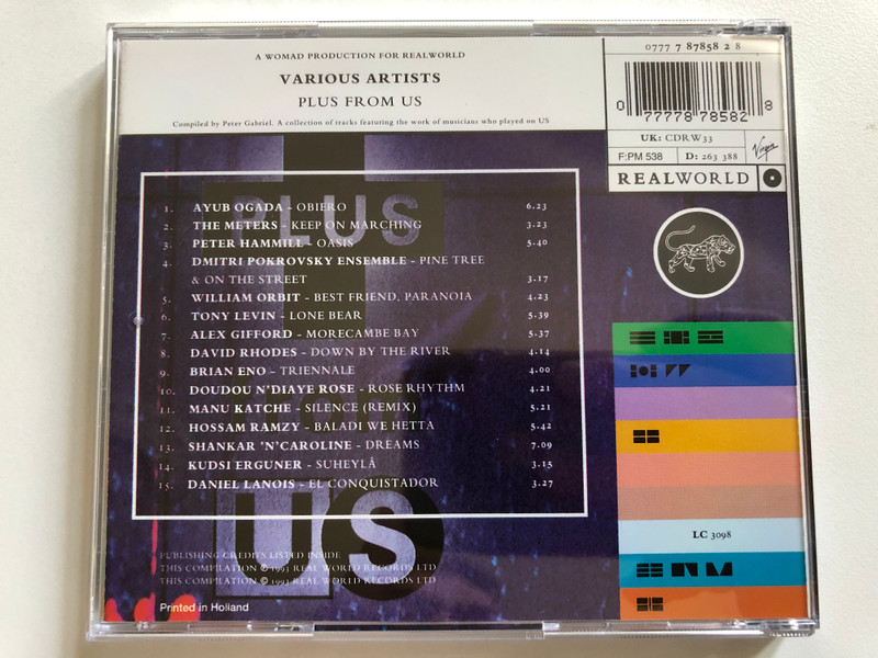 Plus From Us / Real World Records Audio CD 1993 / CDRW 33