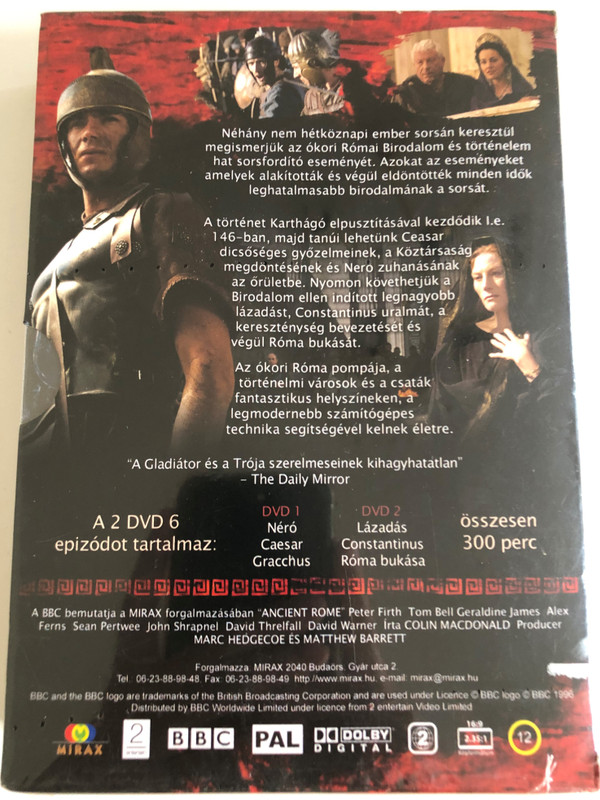 BBC - Az Ókori Róma tündöklése és bukása díszdoboz  2 DVD Box Set  DVD Video