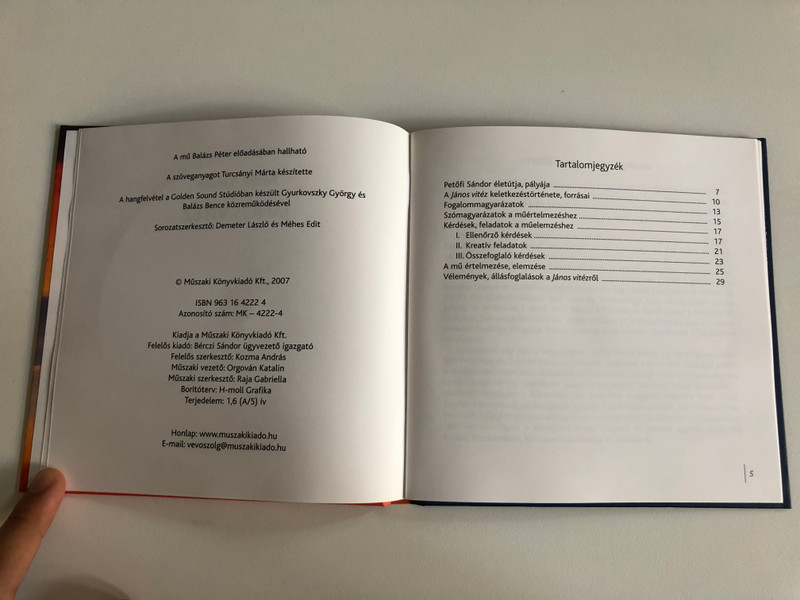 HANGOS DIÁKKÖNYVTÁR -JÁNOS VITÉZ, Petőfi Sándor / Hallgasd és használd, bárhol és bármikor! / Műszaki Kiadó, Budapest / Hardcover (9789631642223)