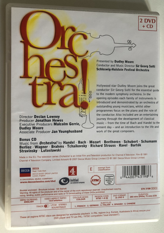 ORCHESTRA!  Sir Georg Solti, Dudley Moore  2 DVDs, 1 CD (044007431986)
