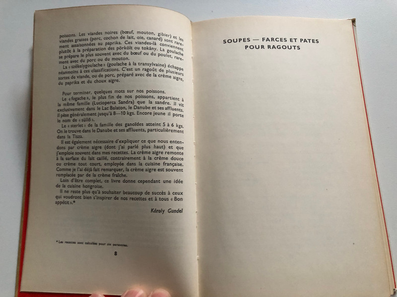 La Cuisine Hongroise  par KÁROLY GUNDEL  TROISIEME EDITION REVUE ET AUGMENTÉE  CORVINA BUDAPEST, 1968  Hardcover (CO377-h-6870)