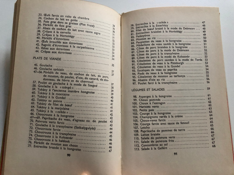 La Cuisine Hongroise  par KÁROLY GUNDEL  TROISIEME EDITION REVUE ET AUGMENTÉE  CORVINA BUDAPEST, 1968  Hardcover (CO377-h-6870)