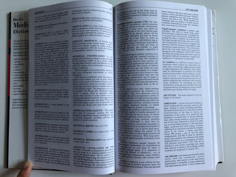 Black's Medical Dictionary  Edited by Gordon Macpherson  An encyclopaedic dictionary in one handy volume  A & C Black, 1999  Hardcover (9780713645668)