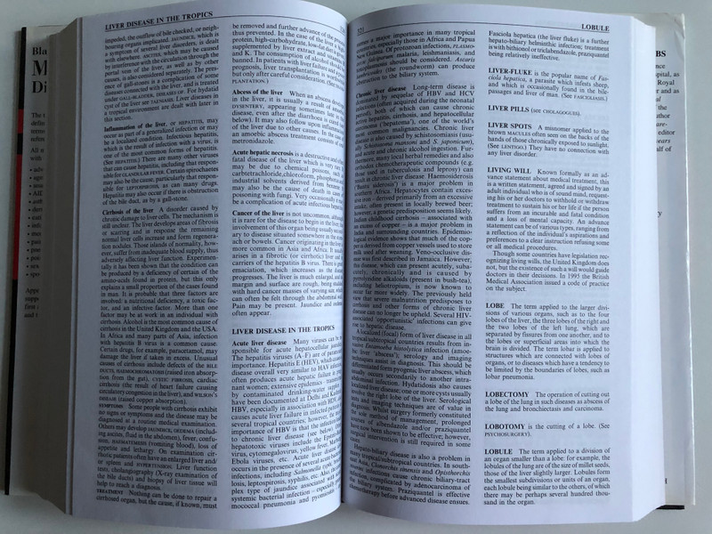 Black's Medical Dictionary  Edited by Gordon Macpherson  An encyclopaedic dictionary in one handy volume  A & C Black, 1999  Hardcover (9780713645668)