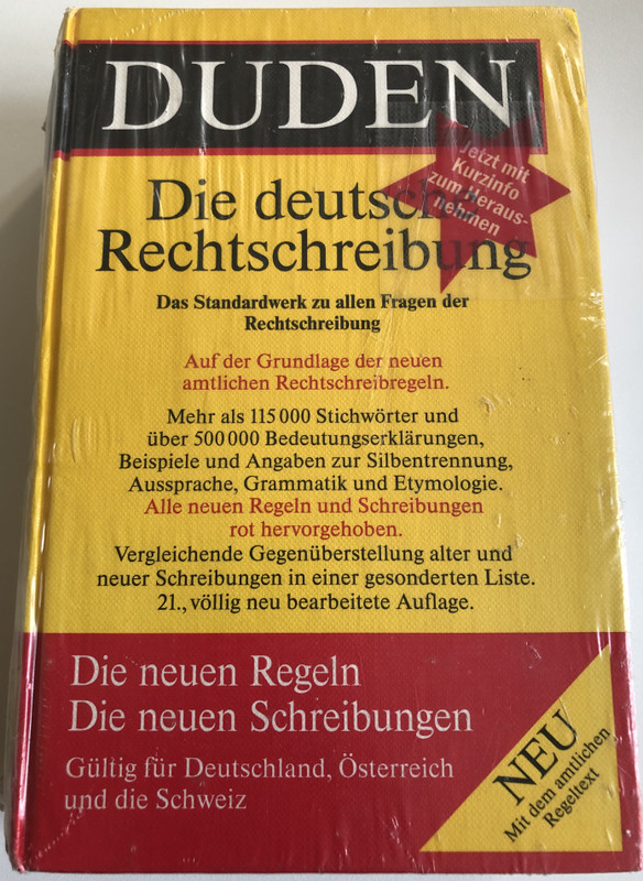 Die Deutsche Rechtschreibung  Duden Vol. 1  Das Standardwerk zu allen Fragen der Rechtschreibung  Bibliographisches Institut & FA Brockhaus AG, 1996  Hardcover (9783411040117)