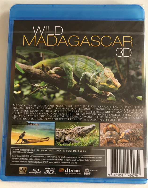 WILD MADAGASCAR 3D  3D BLU-RAY  2D BLU-RAY  Bluray Disc (9120051464079)