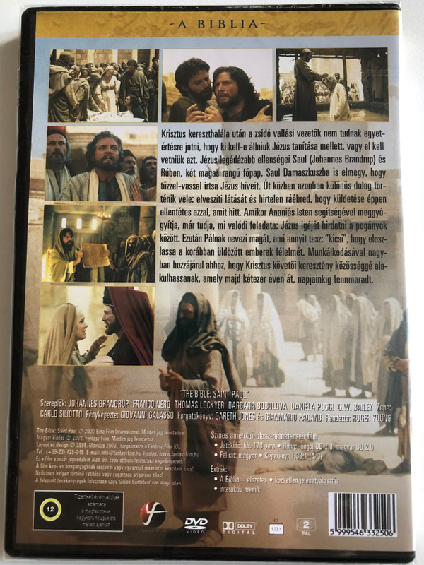 SZENT PÁL  A BIBLIA  JOHANNES BRANDRUP, FRANCO NERO, THOMAS LOCKYER, BARBARA BOBULOVA, DANIELA POGGI  ROGER YOUNG FILMJE  DVD Video (5999546332506)