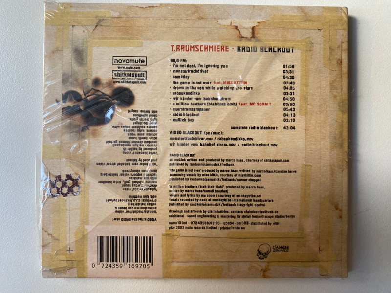 T. Raumschmiere – Radio Blackout / NovaMute Audio CD 2003 / nomu10 8cd