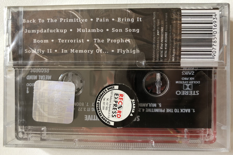 Soulfly – Primitive / Metal Mind Records Audio Cassette 2000 / MASS 0800
