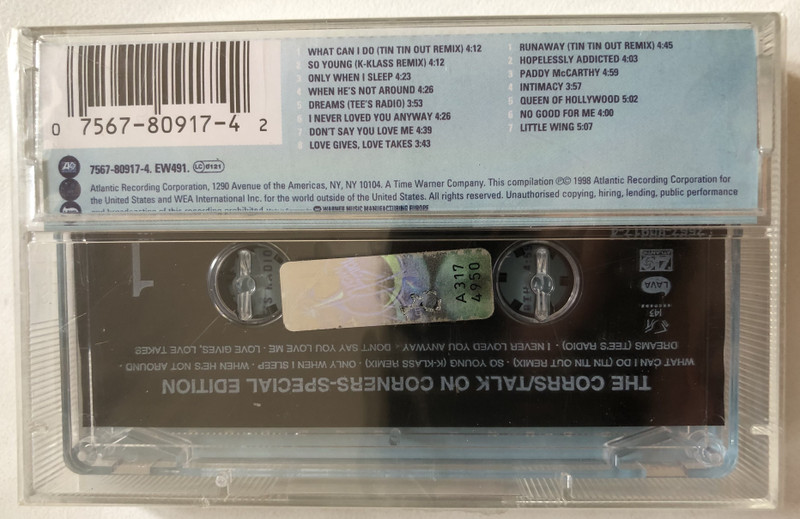 The Corrs – Talk On Corners (Special Edition) - Incl. hits: Dreams, What Can I Do, So Young & Runaway / Atlantic Audio Cassette 1998 / 7567-80917-4