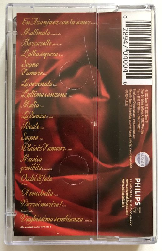 Andrea Bocelli: Sentimento - London Symphony Orchestra, Lorin Maazel / Philips Audio Cassette 2002 / 470 400-4