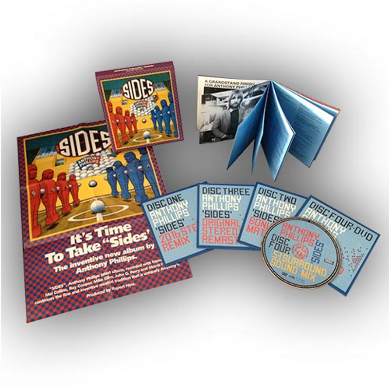 Anthony Phillips – Sides / 4 Disc Deluxe Edition / The classic 1979 album by Anthony Philips / Featuring new stereo & 5. 1 mixes of the album, a remaster of the original stereo mix / Esoteric Recordings 3x Audio CD + DVD Audio CD 2016 / ECLEC 42528 (5013929462847)