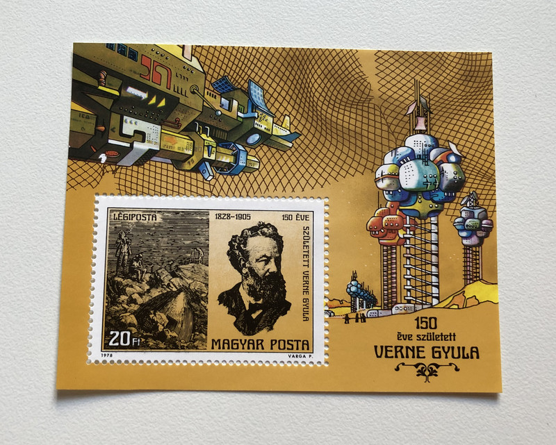 MAGYAR POSTA  150 EVE SZÜLETETT VERNE GYULA (VERNE GYULA WAS BORN 150 YEARS AGO)  LEGIPOSTA  1978 VARGA P.  Stamp (stamphun032)