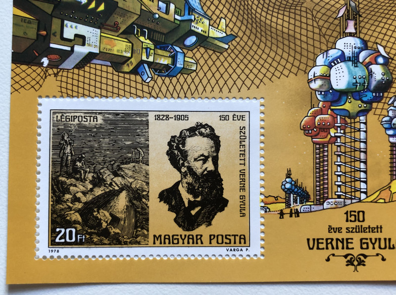 MAGYAR POSTA  150 EVE SZÜLETETT VERNE GYULA (VERNE GYULA WAS BORN 150 YEARS AGO)  LEGIPOSTA  1978 VARGA P.  Stamp (stamphun032)