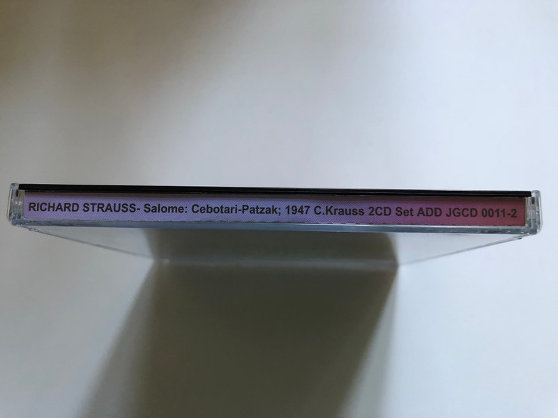 RICHARD STRAUSS - SALOME  Cebotari, Rothmüller, Höngen, Patzak  Covent Garden 1947, Clemens Krauss  2CD Set ADD  JGCD 0011-2  Audio CD (4035122000115)
