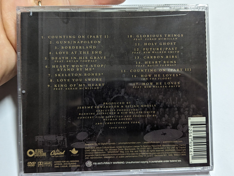 John Mark McMillan – Live At The Knight / 13 Biggest Songs. Recorded Live In Charlotte, Includes DVD With 3 Bonus Tracks / Jesus Culture Music Audio CD + DVD Video 2015 / B002373600