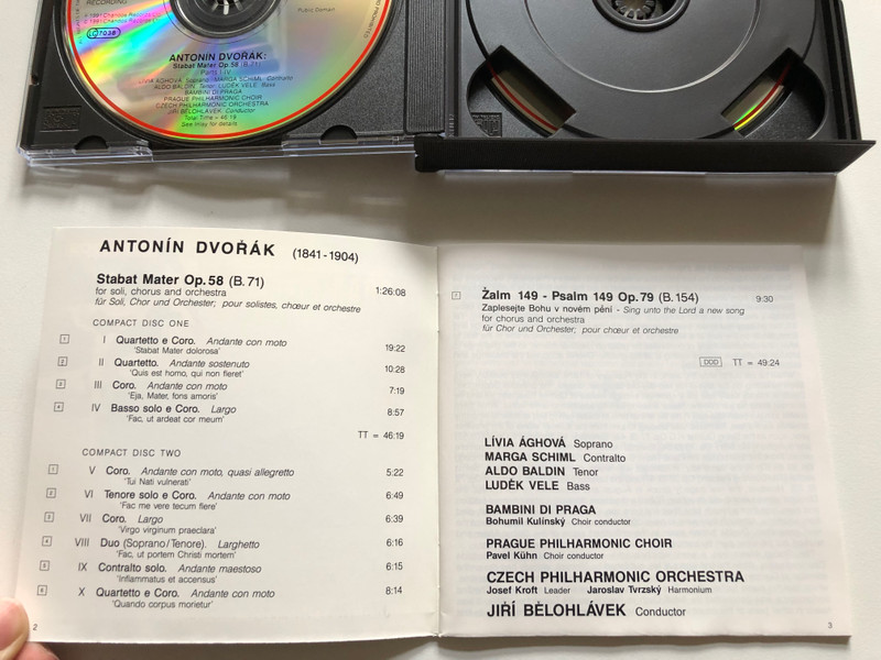 Dvořák - Stabat Mater; Psalm 149 - Czech Philharmonic Orchestra, Jiří Bělohlávek / Chandos 2x Audio CD 1991 / CHAN 8985/6