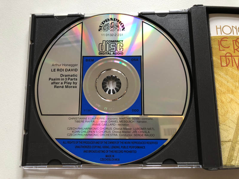 Honegger: Le Roi David - Eda-Pierre, Senn, Raffalli, Mesguich, Gaillard, Czech Philharmonic Chorus And Orchestra, Serge Baudo / Supraphon Audio CD 1988 Stereo, Box Set / 11 0132-2 231