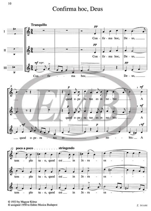Bárdos Lajos Choral Works for Female, Children's and Male Voices with texts in Latin vocalchoral score Edited by Malina János (9790080146446)