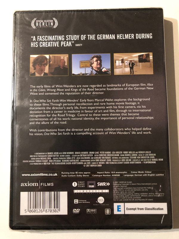 ONE WHO SET FORTH WIM WENDERS' EARLY YEARS  A FILM BY MARCEL WEHN  axiom FILMS  DVD Video (5060126870302)