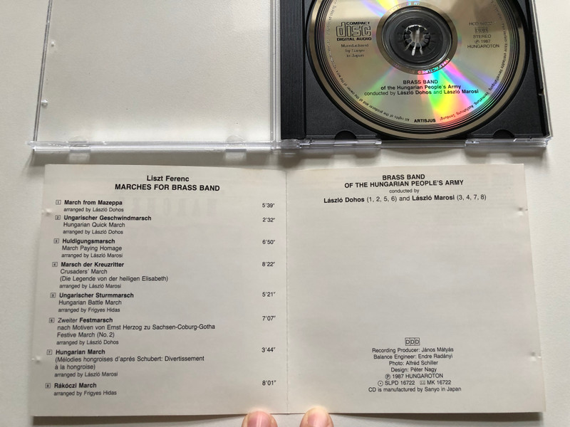 Liszt Ferenc: Marches - Brass Band Of The Hungarian People's Army, Laszlo Dohos, Laszlo Marosi / Hungaroton Audio CD 1987 Stereo / HCD 16722