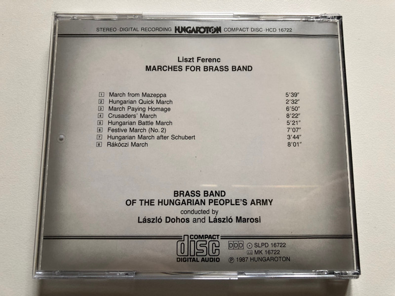 Liszt Ferenc: Marches - Brass Band Of The Hungarian People's Army, Laszlo Dohos, Laszlo Marosi / Hungaroton Audio CD 1987 Stereo / HCD 16722
