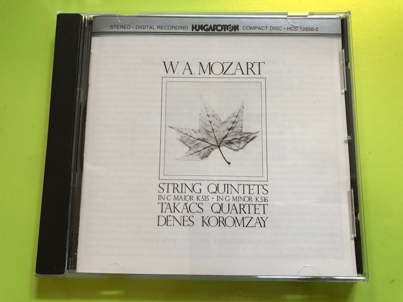  W.A. Mozart - String Quintets in D Major K 593; In E flat Major K 614 - Takács Quartet, Denes Koromzay / Hungaroton Audio CD 1994 Stereo / HCD 12881-2