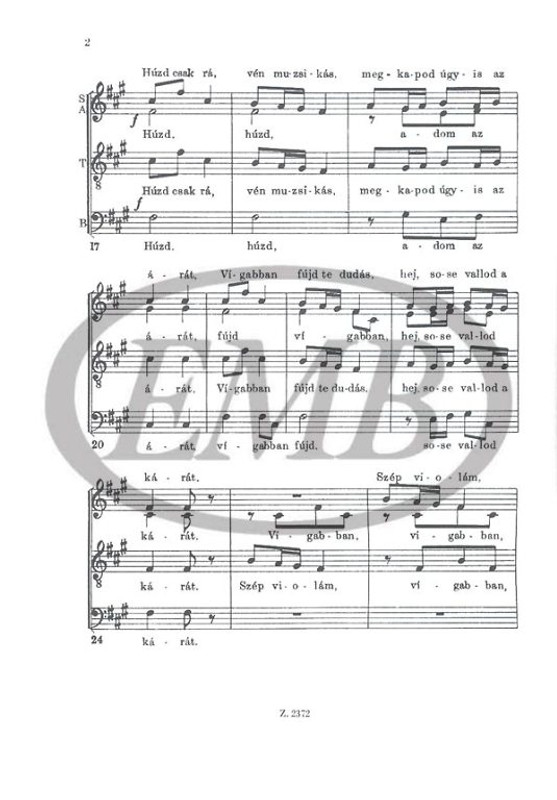 Bárdos Lajos Lakodalmas rondó  (on old dance melodies)  Words by Rossa Ernő  sheet music (9790080023723)