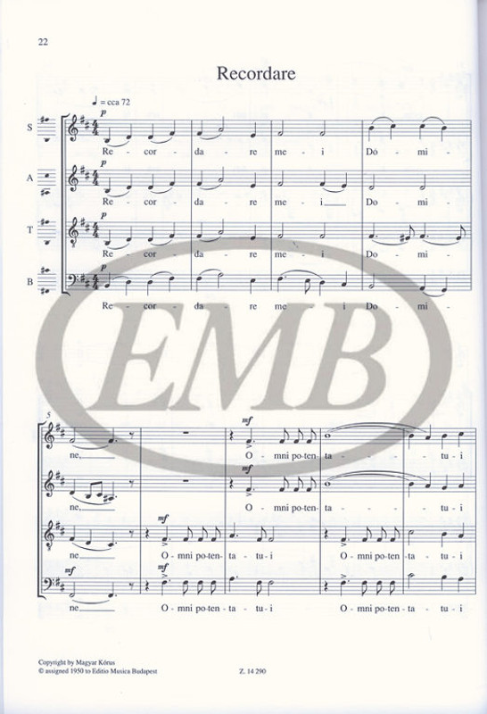 Bárdos Lajos Musica Sacra for mixed voices I2  Pentecost and other feasts, songs for other occasions, psalms and Mass chants  sheet music (9790080142905)