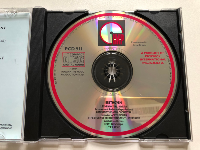First Recording Of Beethoven Symphony No. 10 In E Flat, 1st Movement - London Symphony Orchestra Conducted By Wyn Morris / The Story of Beethoven's Tenth Symphony. An illustrated lecture by Dr. Barry Cooper / IMP Audio CD 1987 / PCD 911