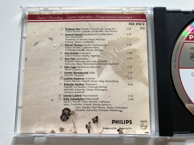 Encore! - Gidon Kremer & Friends / Musical Jokes - Musikalische Spässe - Plaisanteries Musicales / Includes The Infamous Kupkovic ''Souvenir'' / Philips Digital Classics / Philips Audio CD 1992 / 432 252-2