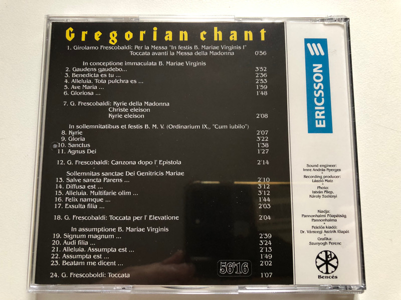 Choralschola Sancti Martini: Pannonhalma 996-1996 - II. János Pál Pápa Látogatásának Emlékére / In Conceptione Immaculata B. Mariae - Szeplotelen Fogantatas (dec. 8.) / Pannonhalmi Főapátság Audio CD / PANNON-790