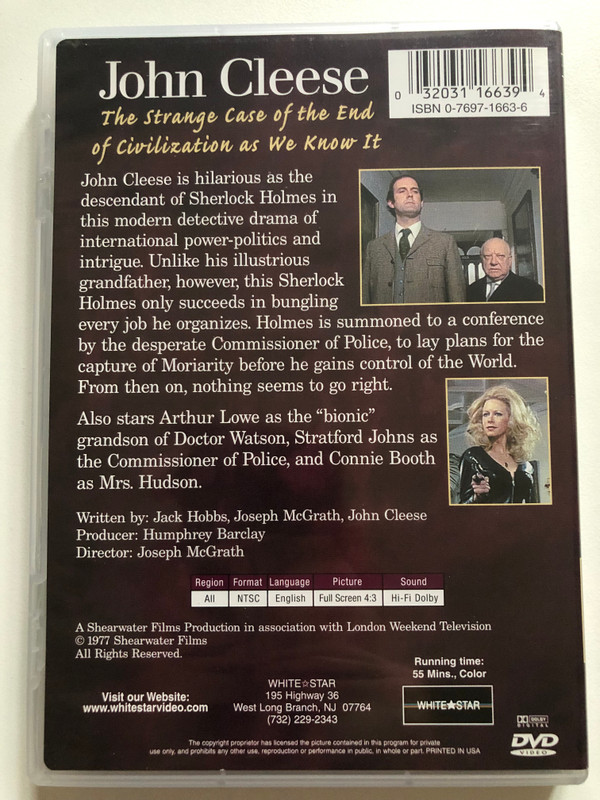 John Cleese - The Strange Case of the End of Civilization as We Know It  Also starring Connie Booth  Directed by Joseph McGrath  WHITE STAR  DVD Video (032031166394)