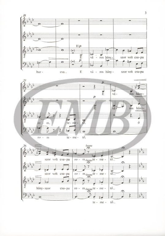 Bárdos Lajos Székesfehérvár  Words by Környei Elek  sheet music (9790080073407)