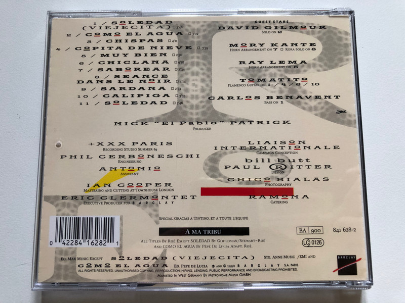 Roé / Barclay Audio CD 1990 / 841 628-2