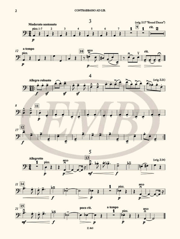 Bartók Béla Ten Pieces from the Series 'For Children'  for three violins and cello or string quartet or youth string orchestra  sheet music  Transcribed by Weiner Leó (9790080305881)