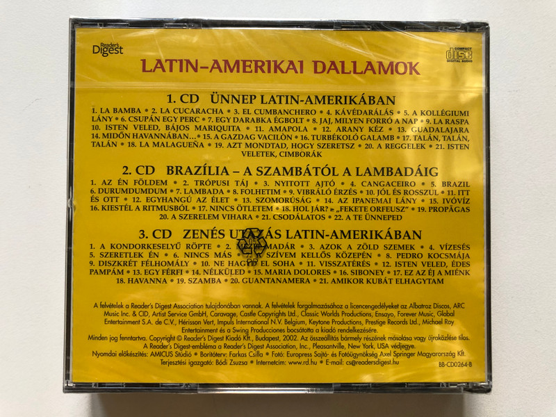 Latin-Amerikai Dallamok / Reader's Digest 3x Audio CD 2002 / RM-CD0264-01-03