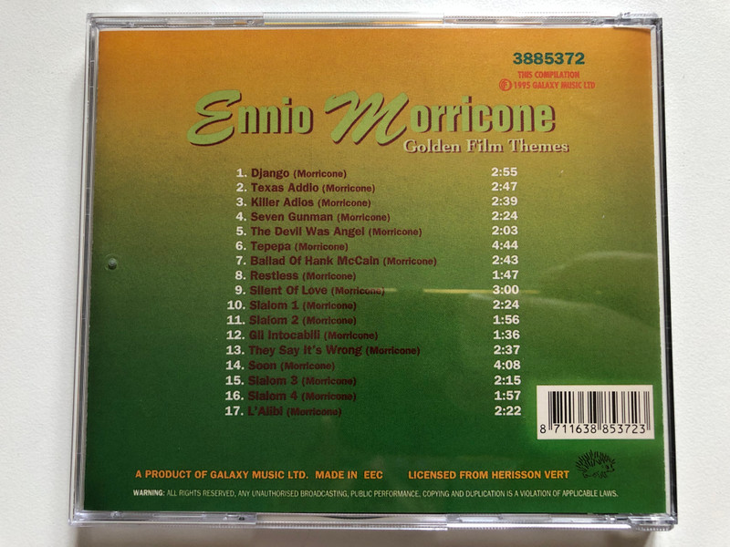 Ennio Morricone: Golden Film Themes - Seven Gunman; Django; Texas Addio; Killer Adios; Tepepa / The Starlight Collection / Galaxy Music Audio CD 1999 / 3885372