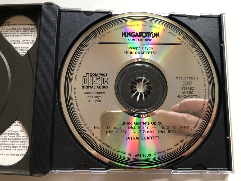 Joseph Haydn: "Sun Quartets" Op. 20 - Tátrai Quartet / Hungaroton 2x Audio CD 1987 Stereo, Box Set / HCD 11332-33-2