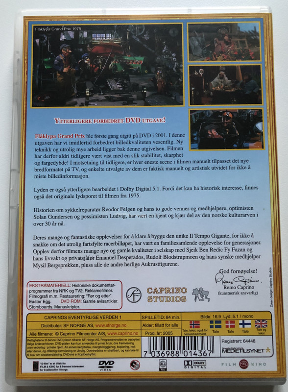 Caprinos eventyrlige verden / Før, under og etter Flåklypa Grand Prix / Before, during and after the Pinchcliffe Grand Prix / 2 Discs / DVD Video (7036988014367)