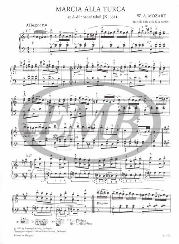 Mozart, Wolfgang Amadeus: Marcia alla Turca – Pedagogical Piano Edition | Piano Score