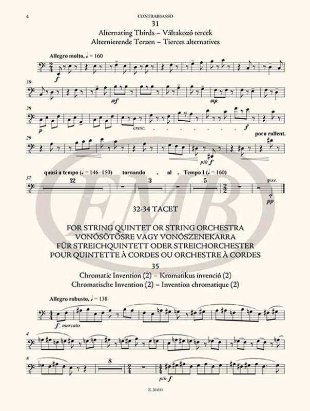 The Microcosm of String Ensemble Music 3  based on Béla Bartók's Mikrokosmos - Advanced (for string quartet and quintet or string orchestra  sheet music (9790080305706)