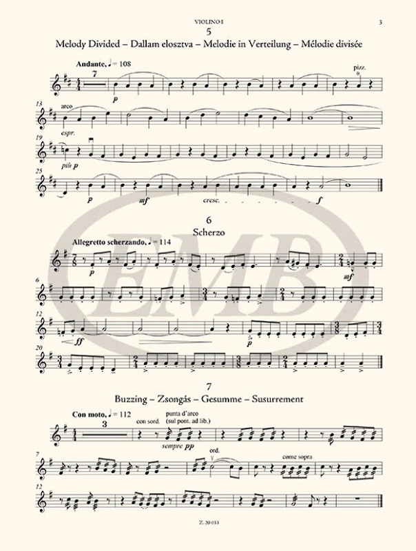 The Microcosm of String Ensemble Music 3  based on Béla Bartók's Mikrokosmos - Advanced (for string quartet and quintet or string orchestra  sheet music (9790080305669)