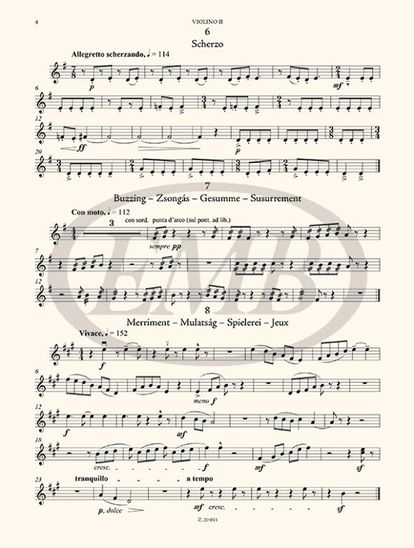 The Microcosm of String Ensemble Music 3  2022  based on Béla Bartók's Mikrokosmos - Advanced (for string quartet and quintet or string orchestra  sheet music (9790080305676)
